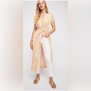 Free People So Long Robe Antique Combo Boho Kimono Maxi Duster S
